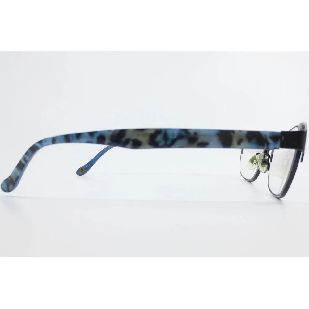 Lulu Guinness L777 Navy Blue Tortoise Cat Eye Eyeglass Frames 53-16-140